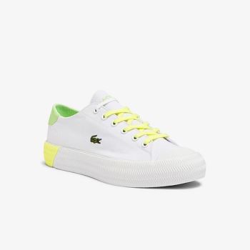 Lacoste Gripshot Canvas and Leather Sneakers - Tenisky Dámské Bílé / Světle Žluté | CZ-LhRtkv